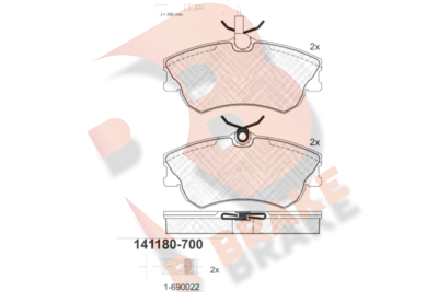 RB1180700 R BRAKE Комплект тормозных колодок, дисковый тормоз