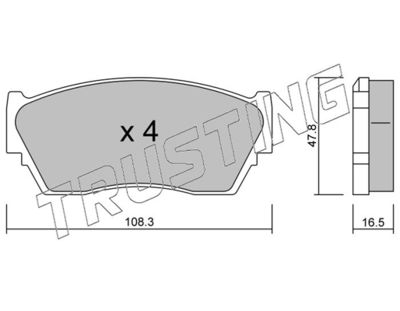 2550 TRUSTING Комплект тормозных колодок, дисковый тормоз