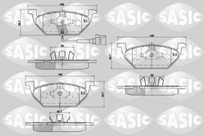 6216002 SASIC Комплект тормозных колодок, дисковый тормоз