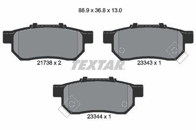 2173801 TEXTAR Комплект тормозных колодок, дисковый тормоз