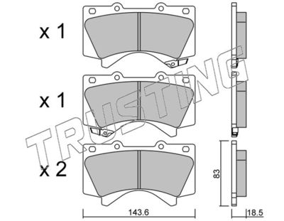 8370 TRUSTING Комплект тормозных колодок, дисковый тормоз