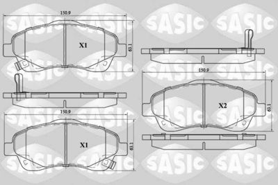 6216017 SASIC Комплект тормозных колодок, дисковый тормоз