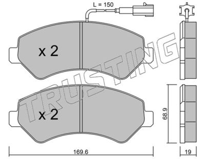7251 TRUSTING Комплект тормозных колодок, дисковый тормоз