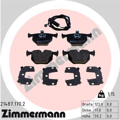 214871702 ZIMMERMANN Комплект тормозных колодок, дисковый тормоз