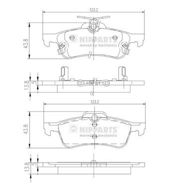 N3612036 NIPPARTS Комплект тормозных колодок, дисковый тормоз