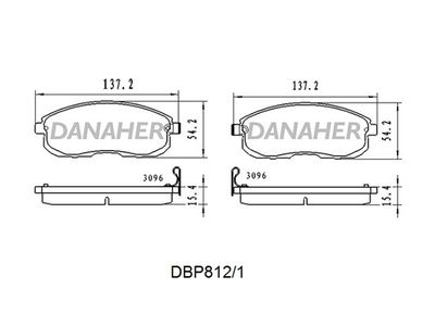 DBP8121 DANAHER Комплект тормозных колодок, дисковый тормоз