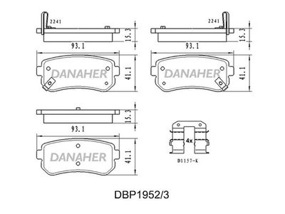 DBP19523 DANAHER Комплект тормозных колодок, дисковый тормоз