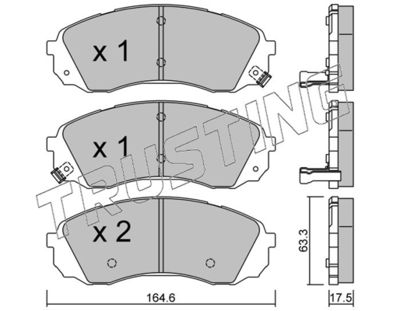 8010 TRUSTING Комплект тормозных колодок, дисковый тормоз