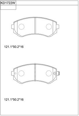 KD1722W ASIMCO Комплект тормозных колодок, дисковый тормоз