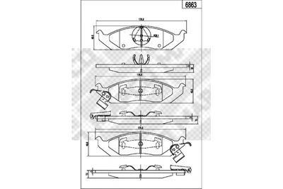 6863 MAPCO Комплект тормозных колодок, дисковый тормоз