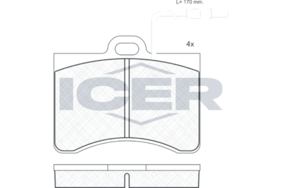 180175 ICER Комплект тормозных колодок, дисковый тормоз