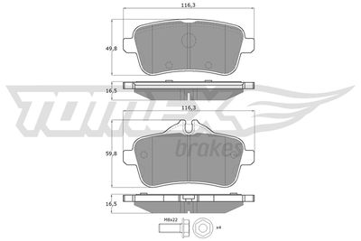 TX1879 TOMEX Brakes Комплект тормозных колодок, дисковый тормоз