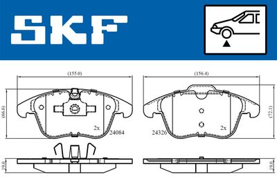 VKBP80503 SKF Комплект тормозных колодок, дисковый тормоз