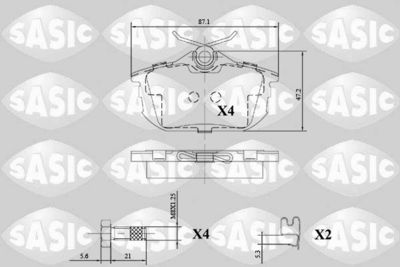 6216139 SASIC Комплект тормозных колодок, дисковый тормоз