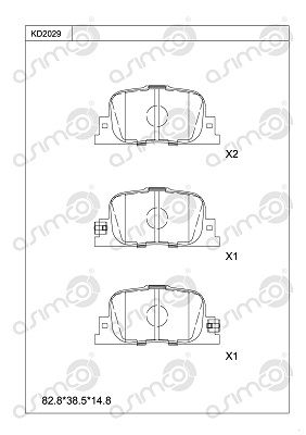 KD2029 ASIMCO Комплект тормозных колодок, дисковый тормоз