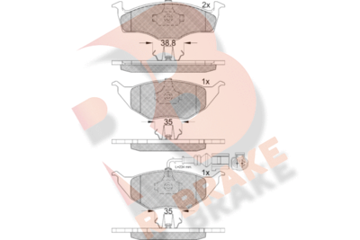 RB1594071 R BRAKE Комплект тормозных колодок, дисковый тормоз