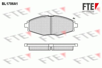 BL1706A1 FTE Комплект тормозных колодок, дисковый тормоз