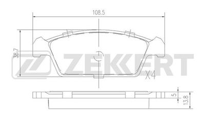 BS1769 ZEKKERT Комплект тормозных колодок, дисковый тормоз