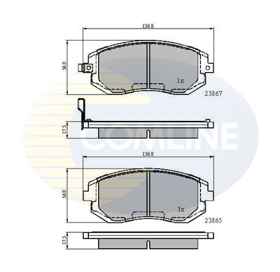 CBP31208 COMLINE Комплект тормозных колодок, дисковый тормоз