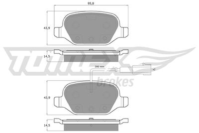 TX12702 TOMEX Brakes Комплект тормозных колодок, дисковый тормоз