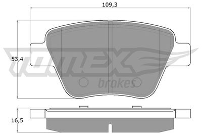 TX1659 TOMEX Brakes Комплект тормозных колодок, дисковый тормоз