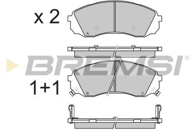 BP3336 BREMSI Комплект тормозных колодок, дисковый тормоз