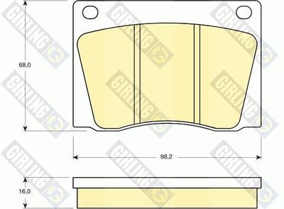 6105311 GIRLING Комплект тормозных колодок, дисковый тормоз