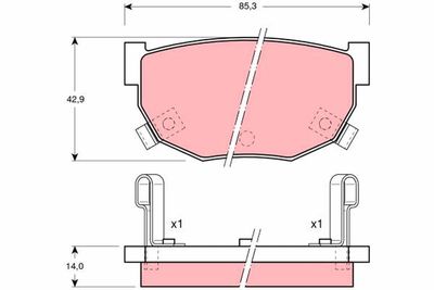 GDB368 TRW Комплект тормозных колодок, дисковый тормоз