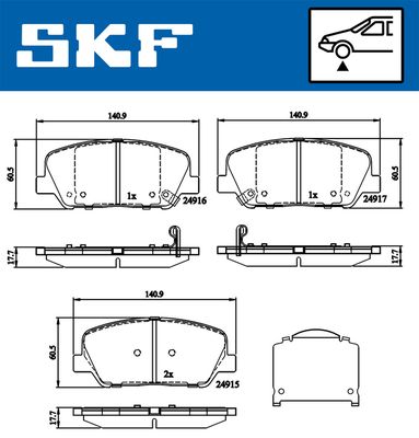 VKBP80228A SKF Комплект тормозных колодок, дисковый тормоз