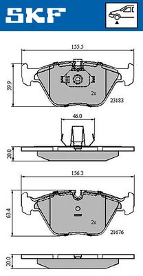 VKBP80311 SKF Комплект тормозных колодок, дисковый тормоз