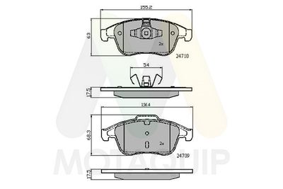 LVXL1654 MOTAQUIP Комплект тормозных колодок, дисковый тормоз