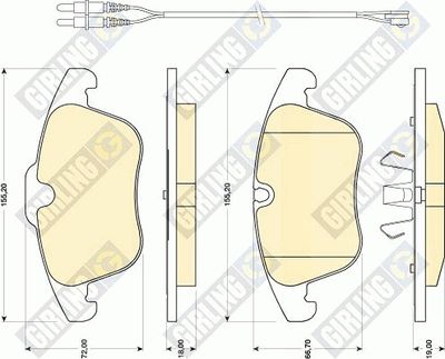 6118182 GIRLING Комплект тормозных колодок, дисковый тормоз