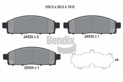 BPD1265 BENDIX Braking Комплект тормозных колодок, дисковый тормоз