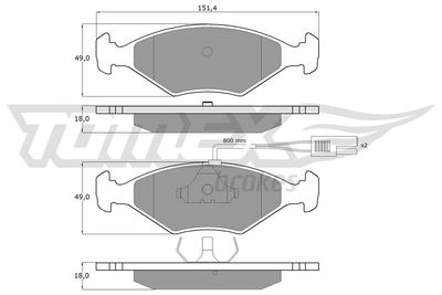 TX10792 TOMEX Brakes Комплект тормозных колодок, дисковый тормоз