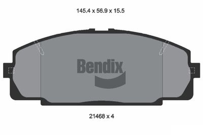 BPD1297 BENDIX Braking Комплект тормозных колодок, дисковый тормоз