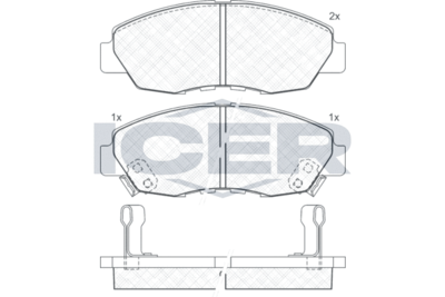 180797 ICER Комплект тормозных колодок, дисковый тормоз