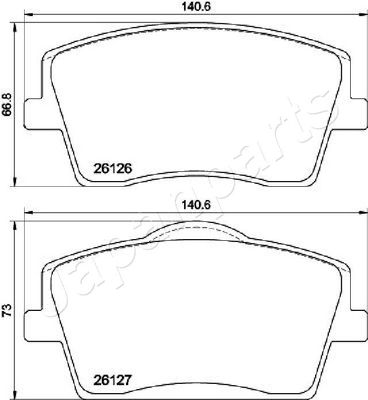 PA0353AF JAPANPARTS Комплект тормозных колодок, дисковый тормоз