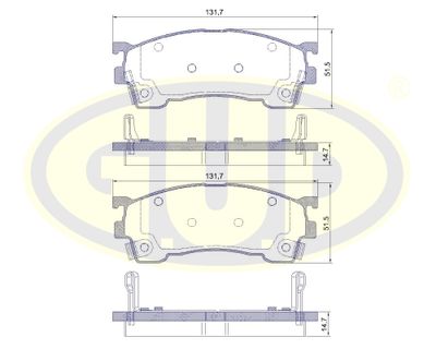 GBP880145 G.U.D. Комплект тормозных колодок, дисковый тормоз