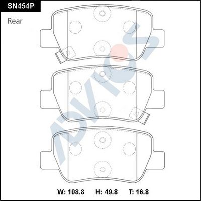 SN454P ADVICS Комплект тормозных колодок, дисковый тормоз