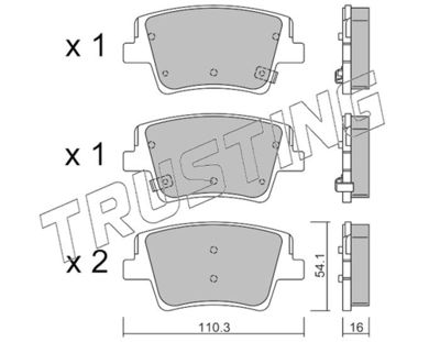 12840 TRUSTING Комплект тормозных колодок, дисковый тормоз