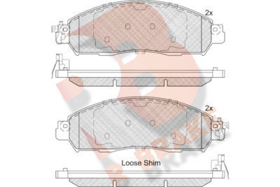 RB2249203 R BRAKE Комплект тормозных колодок, дисковый тормоз