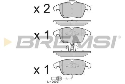 BP3348 BREMSI Комплект тормозных колодок, дисковый тормоз