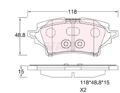 T361A42 NPS Комплект тормозных колодок, дисковый тормоз