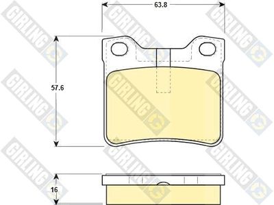 6114322 GIRLING Комплект тормозных колодок, дисковый тормоз
