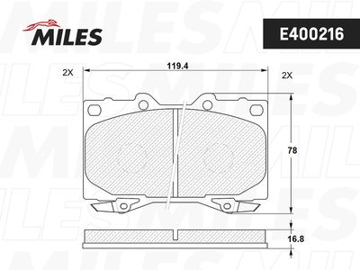 E400216 MILES Комплект тормозных колодок, дисковый тормоз