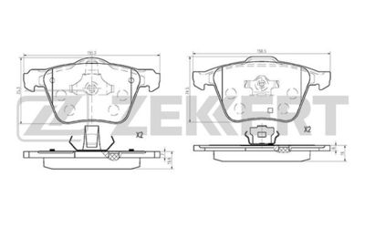 BS1022 ZEKKERT Комплект тормозных колодок, дисковый тормоз