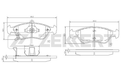 BS2109 ZEKKERT Комплект тормозных колодок, дисковый тормоз