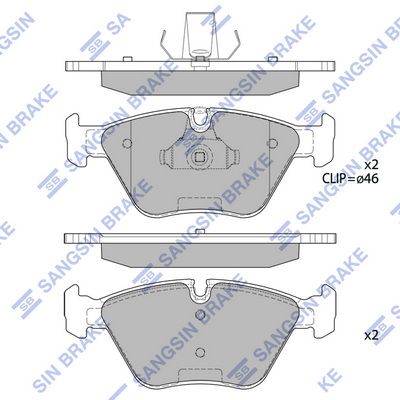 SP2216 Hi-Q Комплект тормозных колодок, дисковый тормоз