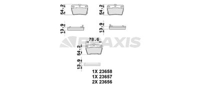 AB0176 BRAXIS Комплект тормозных колодок, дисковый тормоз