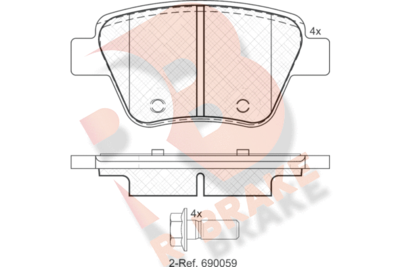 RB1967 R BRAKE Комплект тормозных колодок, дисковый тормоз